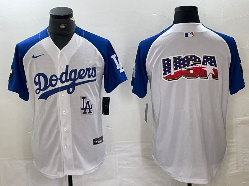 Men Los Angeles Dodgers Blank White Fashion Nike Game MLB Jersey style 8->->MLB Jersey